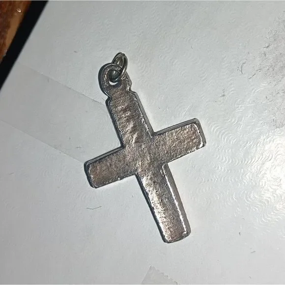 Solid Sterling Silver Cross Pendant - Picture 2 of 5